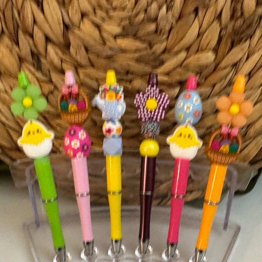 🆕 Spring - Easter Beaded Pens Set of 6 - Picture 3 of 3